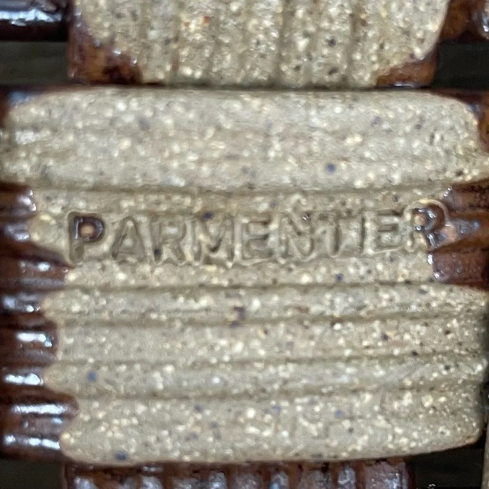 Parmentier Decors Woven Basketweave Ceramic Platter Vintage‎ Studio Pottery